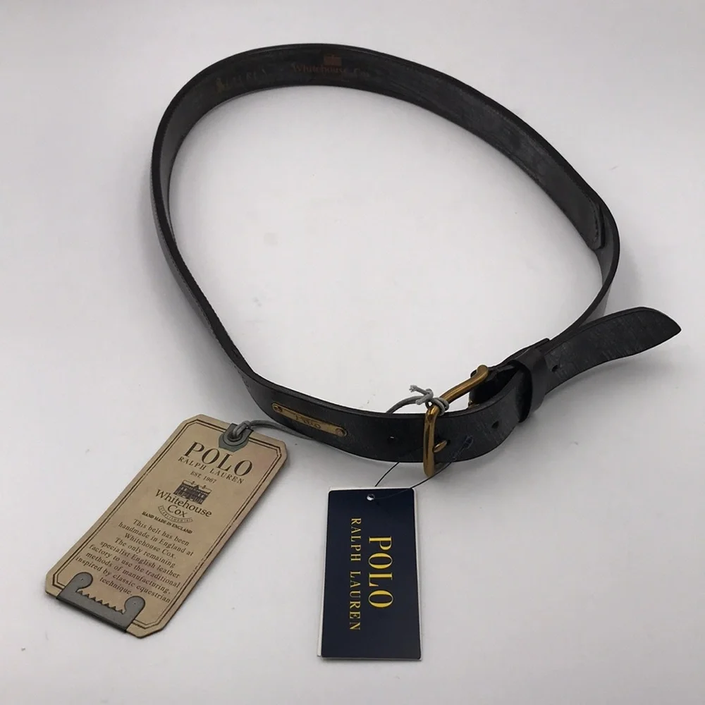 Polo Ralph Lauren Whitehouse Cox Teak Brown Men Leather Belt